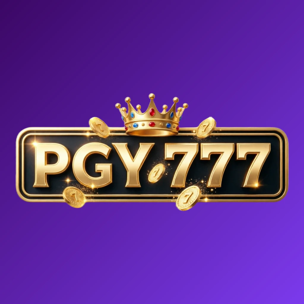 PGY 777 casino-style logo featuring golden letters with a crown element and sparkling coins, set in a luxury gaming atmosphere on a transparent background, designed as a wide horizontal rectangular wordmark for website header PGY 777 casino-style logo featuring golden letters with a crown element and sparkling coins, set in a luxury gaming atmosphere on a transparent background, designed as a wide horizontal rectangular wordmark for website header